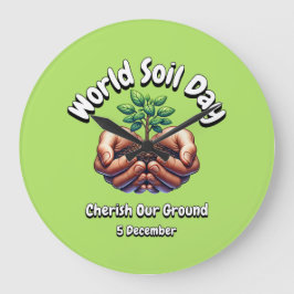 Reloj Redondo Grande Apreciar Nuestro Terreno. Día Mundial del Suelo (W