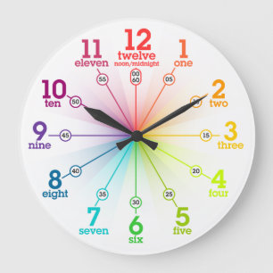 Reloj Redondo Grande Aprendizaje colorido