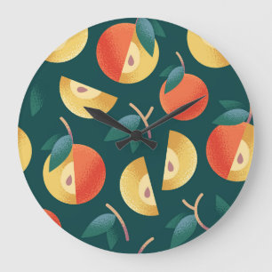 Reloj Redondo Grande Apuntes de Apple: Verde Oscuro Sin Marea.