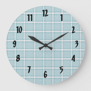 Reloj Redondo Grande Aqua Blue Tile Pattern