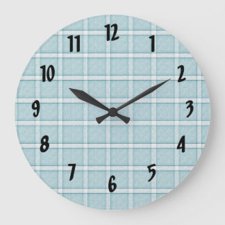 Reloj Redondo Grande Aqua Blue Tile Pattern