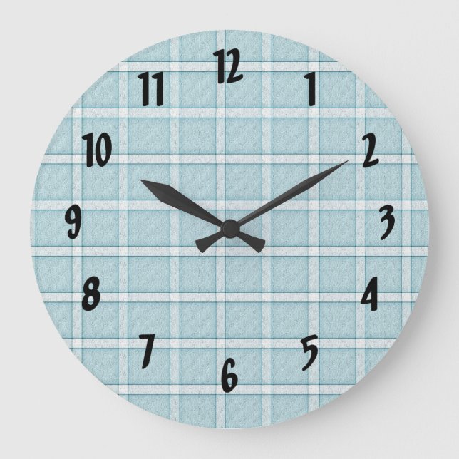 Reloj Redondo Grande Aqua Blue Tile Pattern (Anverso)