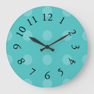 Reloj Redondo Grande Aqua Dot Dazzle Mod Clocks