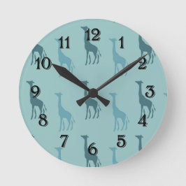 Reloj Redondo Grande Aqua Giraffes