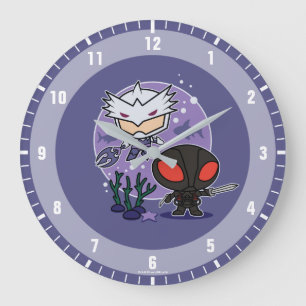 Reloj Redondo Grande Aquaman el   Chibi Orm y gráfico submarino del