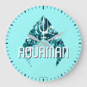 Reloj Redondo Grande Aquaman el   Orin, Mera, Orm y Manta negro en