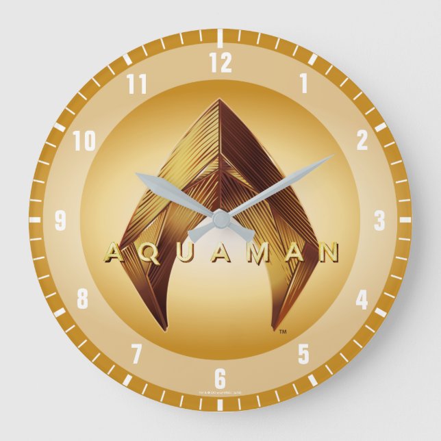 Reloj Redondo Grande Aquaman | Golden Aquaman Logo (Anverso)