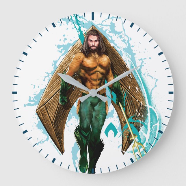 Reloj Redondo Grande Aquaman | Prince Orin With Aquaman Logo (Anverso)