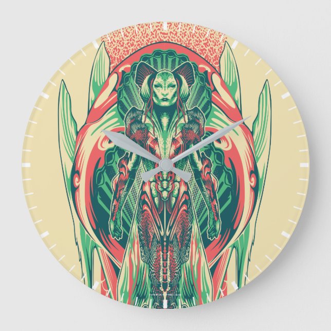 Reloj Redondo Grande Aquaman | Queen Fisherman Art Nouveau Panel (Anverso)