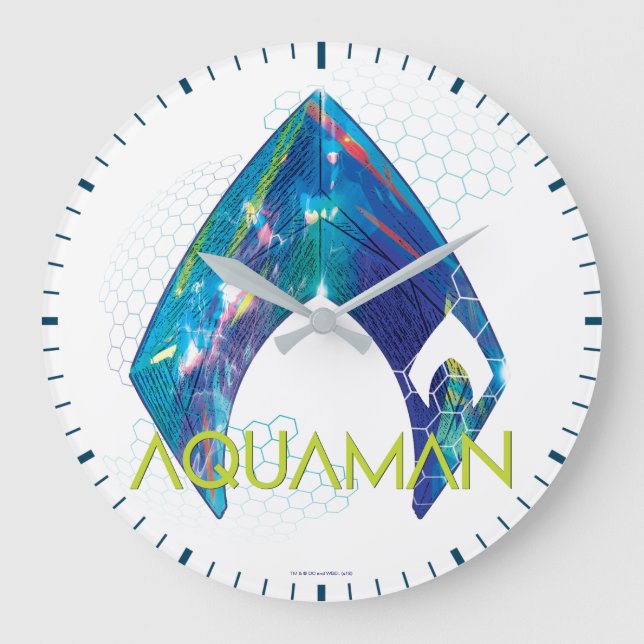 Reloj Redondo Grande Aquaman | Refracted Aquaman Logo (Anverso)