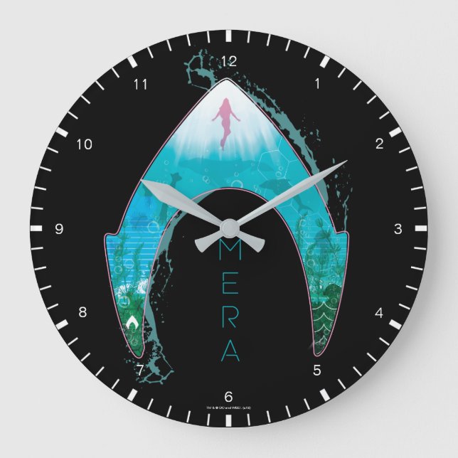 Reloj Redondo Grande Aquaman | See Through Mera Symbol Ocean Graphic (Anverso)