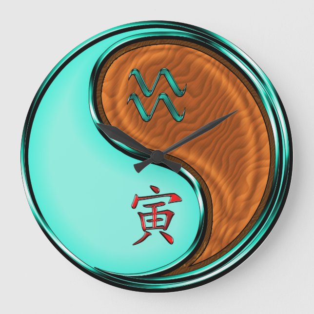 Reloj Redondo Grande Aquarius & Wood Tiger (Anverso)