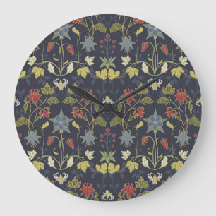 Reloj Redondo Grande Aquilegia Art Nouveau: Floral oscura
