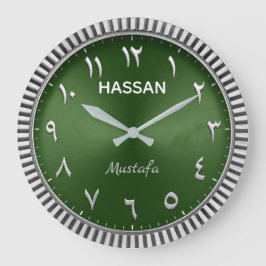 Reloj Redondo Grande Arabic Numeral Modern Islamic Luxury Emerald Green