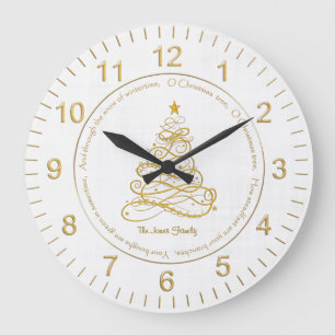 Reloj Redondo Grande Árbol afiligranado "círculo del oro elegante del