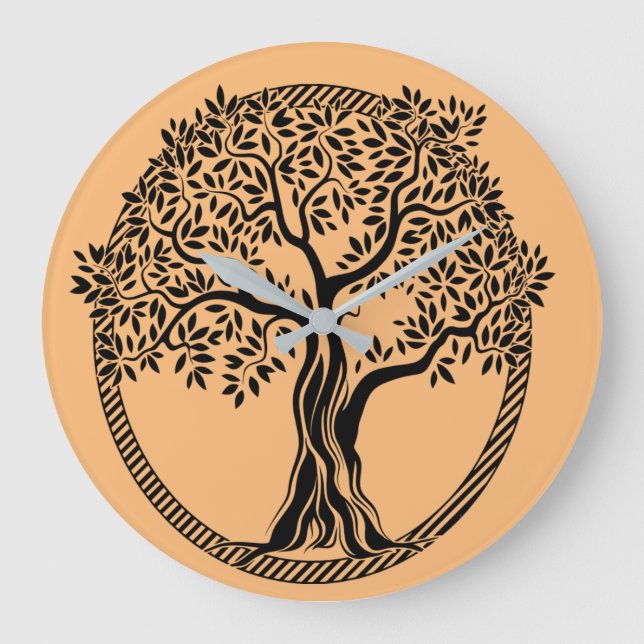 Reloj Redondo Grande árbol-árbol-de-vida-marco-espiritual (Anverso)
