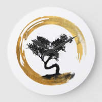 Árbol de Bonsai. Círculo Zen Enso. Arte acuático