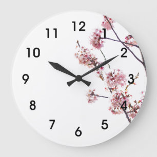 Reloj Redondo Grande Árbol de cerezas en flor