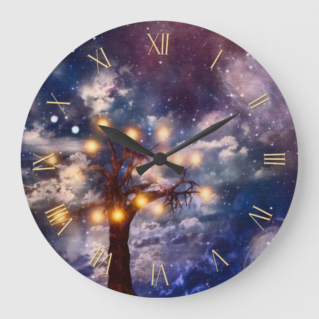 Reloj Redondo Grande Árbol de ideas (Anverso)