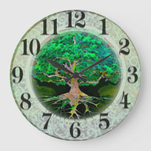 Reloj Redondo Grande Árbol de la salud y de la prosperidad de la vida