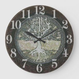 Reloj Redondo Grande Árbol de la vida