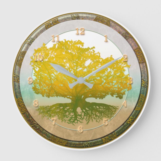 Reloj Redondo Grande ÁRBOL DE LA VIDA Heaven y Earth Large Clock (Anverso)