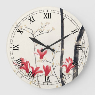 Reloj Redondo Grande Árbol de magnolia de Kobayashi Kokei, naturaleza v