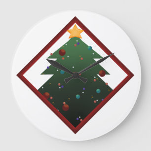 Reloj Redondo Grande Árbol de Navidad