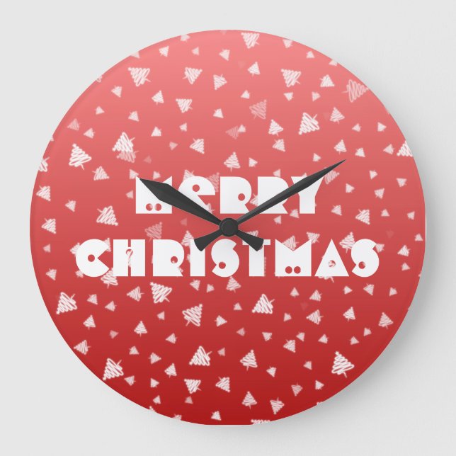 Reloj Redondo Grande Árbol de Navidad (Anverso)