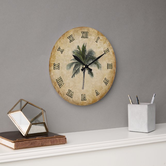 Reloj Redondo Grande Árbol de palma (Oficina)