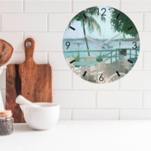 Árbol de palmas de botes de agua tropical panorámi