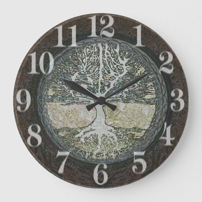 Reloj Redondo Grande Árbol de vida (Anverso)