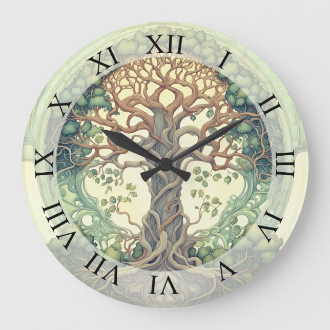 Reloj Redondo Grande Árbol de vida (Anverso)