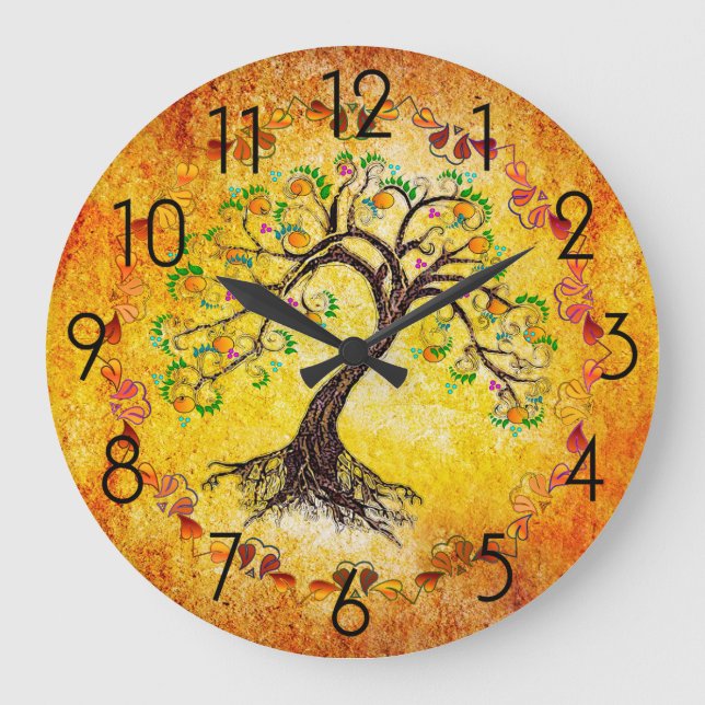 Reloj Redondo Grande Árbol de vida (Anverso)