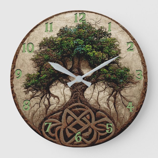 Reloj Redondo Grande Árbol de vida grande reloj (Anverso)