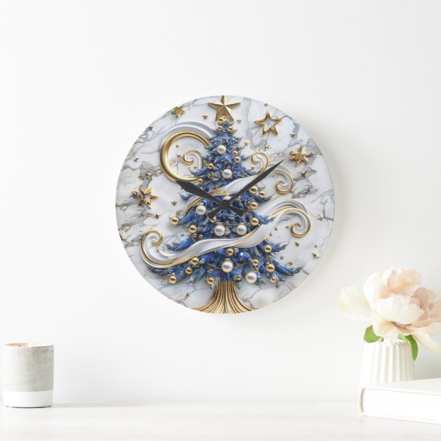 Reloj Redondo Grande Árbol navideño navideño (Hogar)