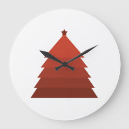 Reloj Redondo Grande Árbol navideño rojo grande