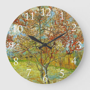 Reloj Redondo Grande Árbol rosa en recuerdo de flores de malva