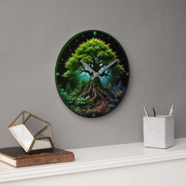 Reloj Redondo Grande Árbol verde