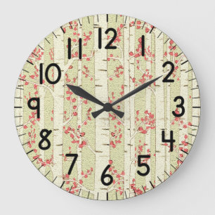 Reloj Redondo Grande árboles de abedul