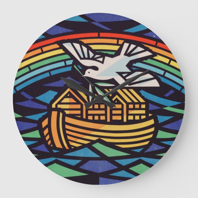 Reloj Redondo Grande Arca de Noé con Espíritu Santo (Anverso)