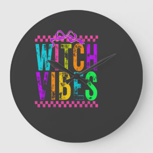 Reloj Redondo Grande Arco de cuadros neón de Halloween con vibraciones 