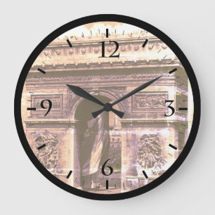 Reloj Redondo Grande Arco de Triunfo Francia París Plaza Etoile L antig