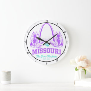 Reloj Redondo Grande Arco del Estado de Missouri Show Me