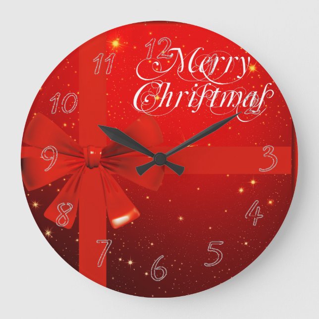 Reloj Redondo Grande arco rojo de los navidades (Anverso)