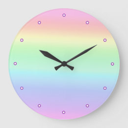 Reloj Redondo Grande Arcoiris de Pastel Ombre