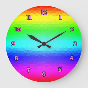 Reloj Redondo Grande Arcoiris Shades Muro Candado