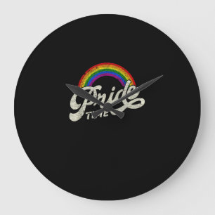 Reloj Redondo Grande Arcoiris, tiempo de orgullo, camiseta LGBT arriba