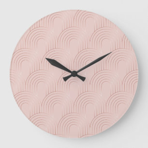 Reloj Redondo Grande Arcos Art Déco   Viejo Escallop Moderno Elegante