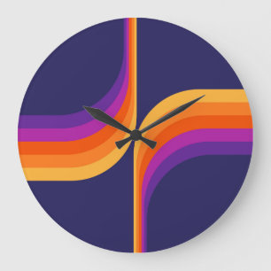 Reloj Redondo Grande Arcos coloridos de estilo retro